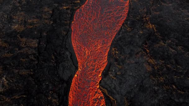 Unglaubliche Luftaufnahme Des Dramatischen Vulkanausbruchs Des Litli Hrutur Vulkans Auf — Stockvideo
