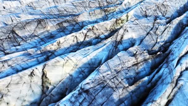 Gletsjer Ijsland Vatnajokull Puur Blauw Ijs Bevroren Water Winterlandschap Witte — Stockvideo
