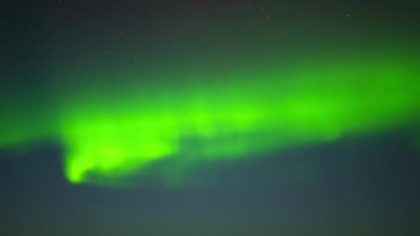 Aurora Borealis Noorderlicht Ijsland Echte Nacht Lucht Met Sterren Tijd — Stockvideo