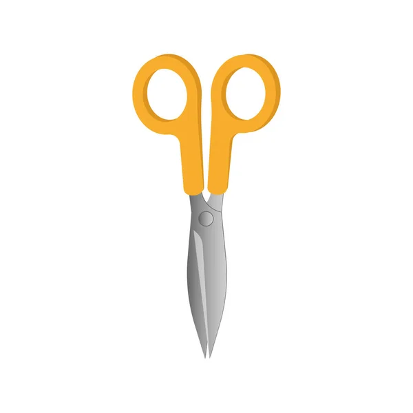 Yellow Scissors Icon Flat Vector Illustration — Stock Vector