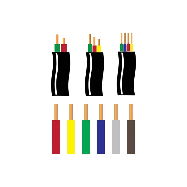 Güç Kablosu Simgesi Vektör Illüstrasyon Logo Tasarımı — Stok Vektör