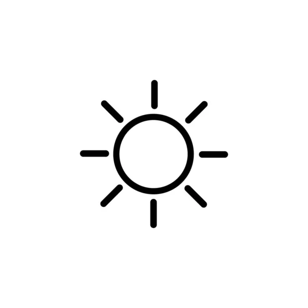Sun Line Icon Brightness Intensity 아이콘 — 스톡 벡터