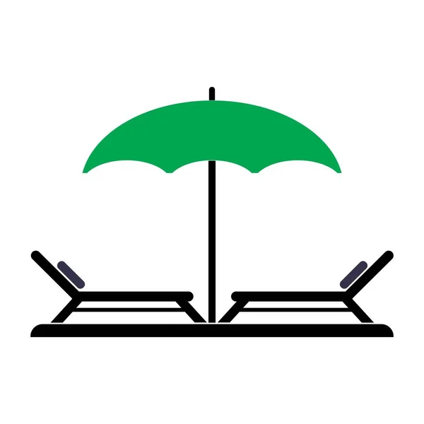 Дизайн Логотипа Векторной Иллюстрации Кресла Пляжа — стоковый вектор