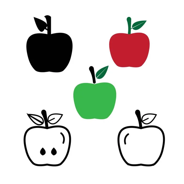 Icône Pomme Vecteur Illustration Logo Design — Image vectorielle