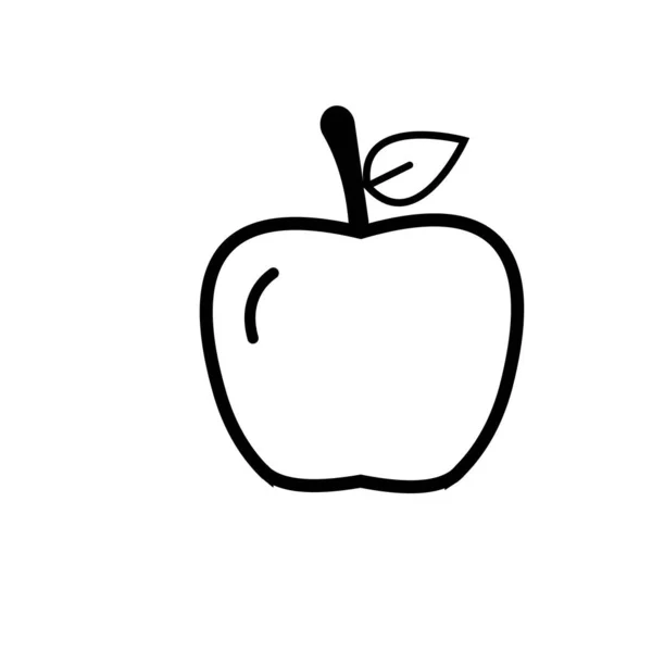 Яблучний Значок Векторна Ілюстрація Дизайн Логотипу — стоковий вектор