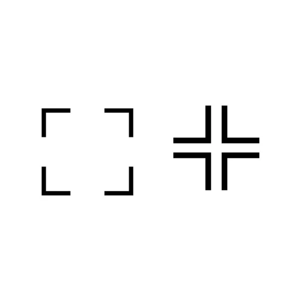 Vollbildmodus Symbol Und Vergrößerung Zeichen Und Symbole Vektor Einfaches Design — Stockvektor