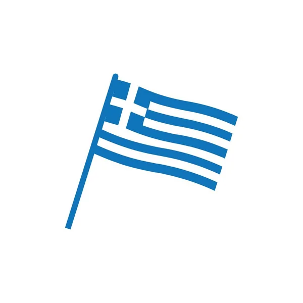 ギリシャの旗のアイコンベクトルロゴデザイン — ストックベクタ