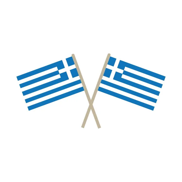 Diseño Del Logotipo Del Vector Icono Bandera Griega — Archivo Imágenes Vectoriales