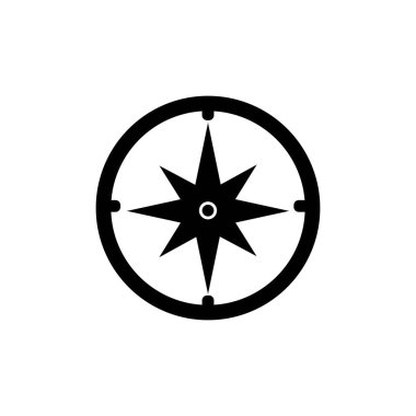 pusula simgesi vektörü basit tasarım çizimi