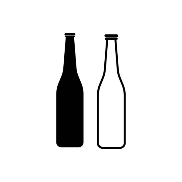 Bira Şişesi Simgesi Vektör Illüstrasyon Logosu Tasarımı — Stok Vektör