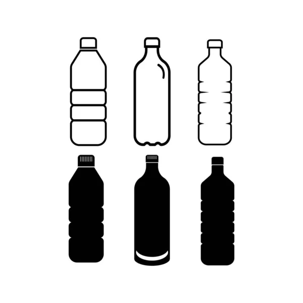 Plastikowe Butelka Ikona Wektor Ilustracja Logo Projekt — Wektor stockowy