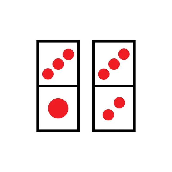Dominokarte Symbol Vektor Symbol Vorlage — Stockvektor