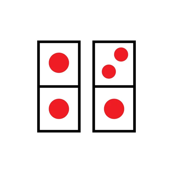 Domino Kaart Pictogram Vector Symbool Template — Stockvector