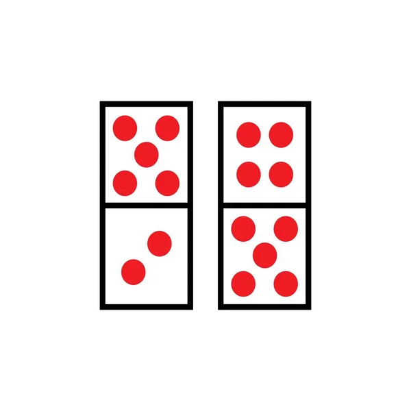 Domino Kártya Ikon Vektor Szimbólum Sablon — Stock Vector