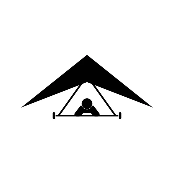 Deltaplano Icona Vettore Illustrazione Simbolo Design — Vettoriale Stock