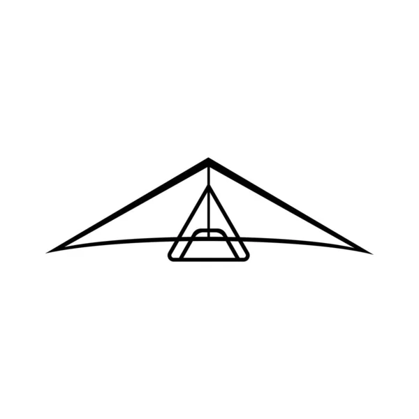 Deltaplano Icona Vettore Illustrazione Simbolo Design — Vettoriale Stock