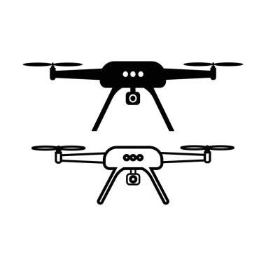 Drone simgesi vektör illüstrasyon logo tasarımı