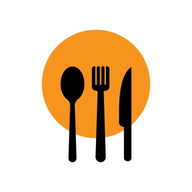kaşık, çatal, bıçak ikonu vektör illüstrasyon logosu tasarımı