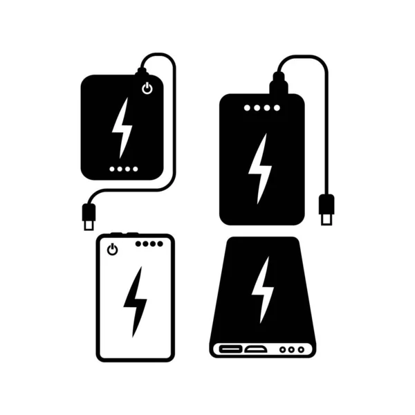 Illustration Icône Banque Puissance Dispositif Charge Portable — Image vectorielle