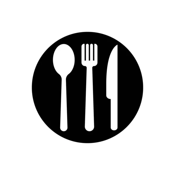 Lingură Furculiță Cuțit Icon Vector Ilustrare Logo Design — Vector de stoc