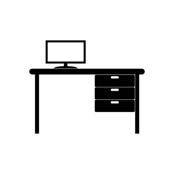 Büro Schreibtisch Symbol Vektor Illustration Logo Design — Stockvektor