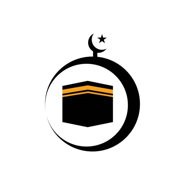 Kaaba Ícone Vetor Ilustração Logotipo Design —  Vetores de Stock