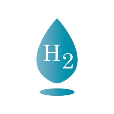 Hidrojen logosu. Basit tasarım vektörü illüstrasyonu.
