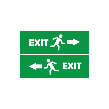 Acil tahliye güzergahı simge vektör tasarımı