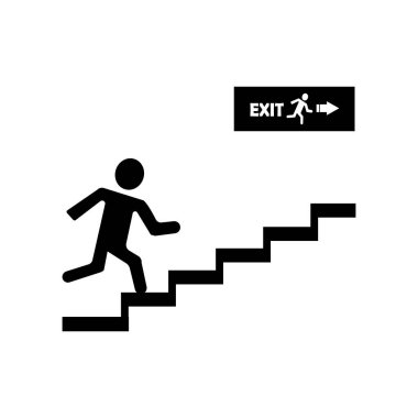 Acil tahliye güzergahı simge vektör tasarımı