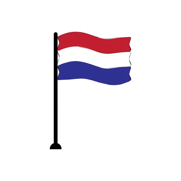 Nederländernas Flagga Ikon Vektor Illustration Symbol Design — Stock vektor