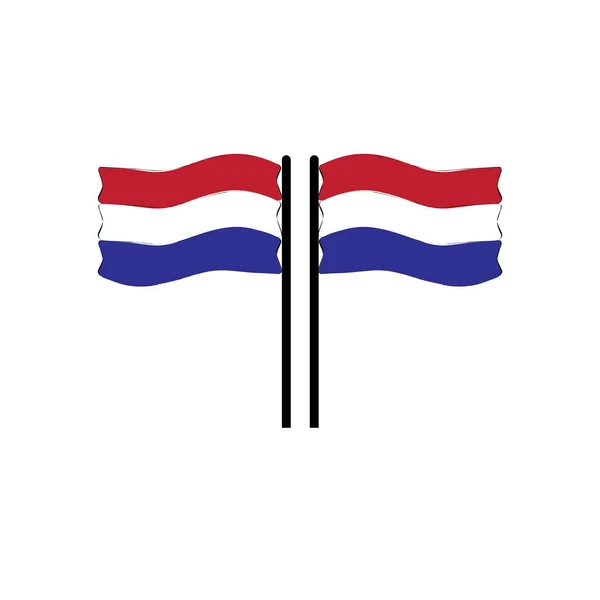Nederland Vlag Pictogram Vector Illustratie Symbool Ontwerp — Stockvector