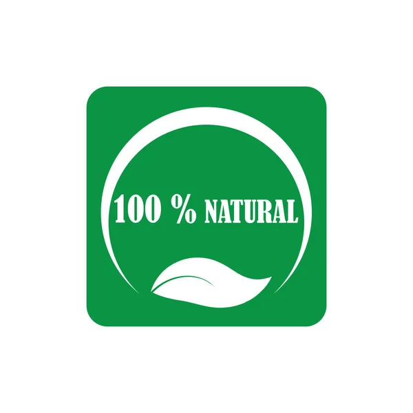 100 Natural Icon Vector Illustration Indicate Product Completely Natural — Stock Vector