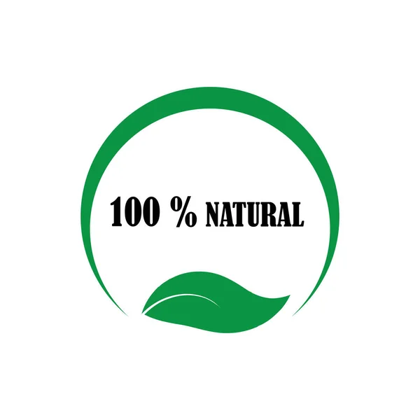 100 Naturalna Ikona Ilustracja Wektorowa Wskazująca Produkt Ten Jest Całkowicie — Wektor stockowy