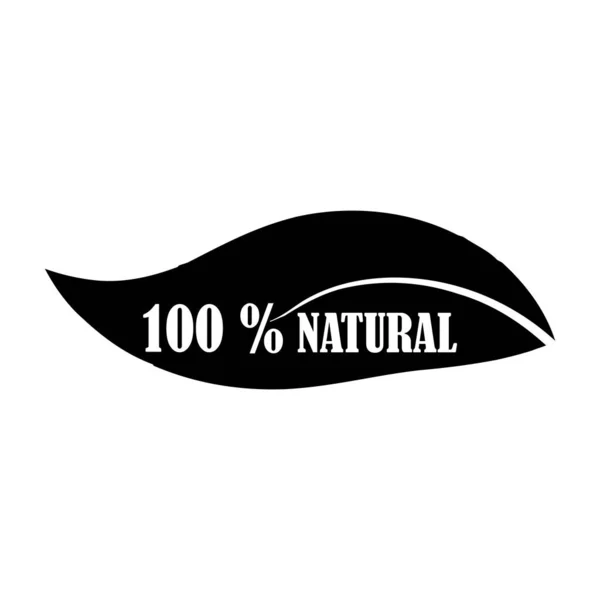 100 天然のアイコン この製品が完全に自然であることを示すベクトル図 — ストックベクタ