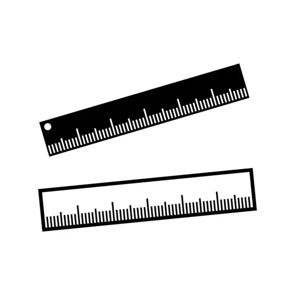 Liniaal Pictogram Vector Illustratie Logo Ontwerp — Stockvector