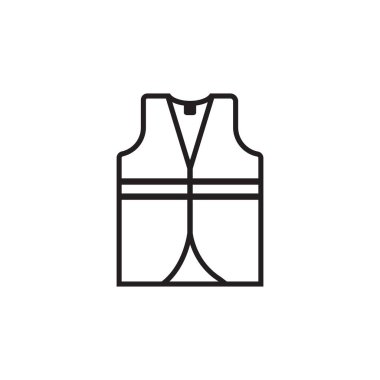 İnşaat işçisi yelek simgesi, vektör illüstrasyon logosu tasarımı.