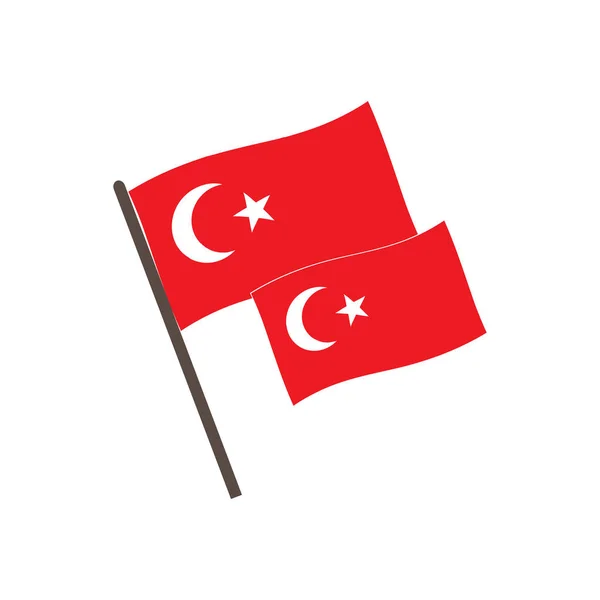 Turkey Flag Icon Vector Illustration Symbol Design — Stock Vector