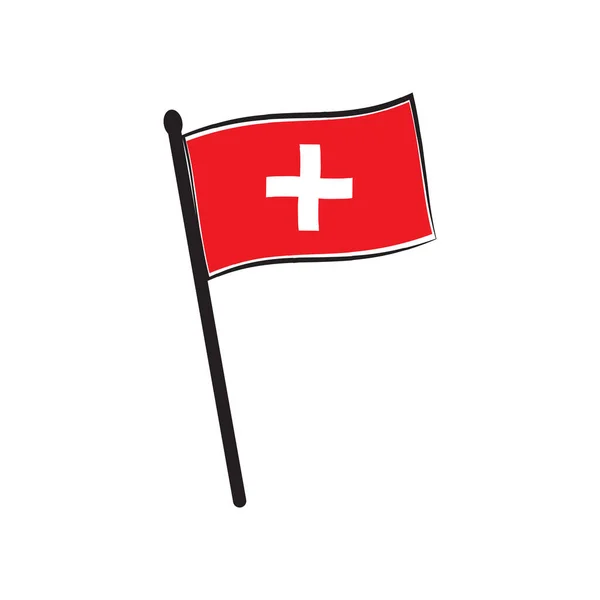 Desenho Símbolo Ilustração Vetor Ícone Bandeira Suíça —  Vetores de Stock
