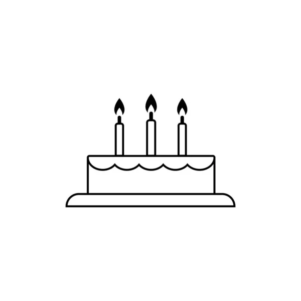 Geburtstagskuchen Vektor Symbol Abbildung Einfaches Design — Stockvektor