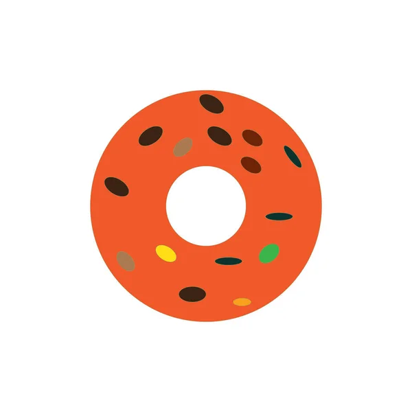 Donut Logo Vector Ilustración Icono Diseño Plantilla — Archivo Imágenes Vectoriales