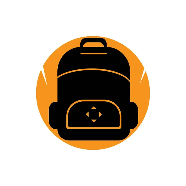 Bagpack Reise Ikone Logo Design Illustration — Stockvektor