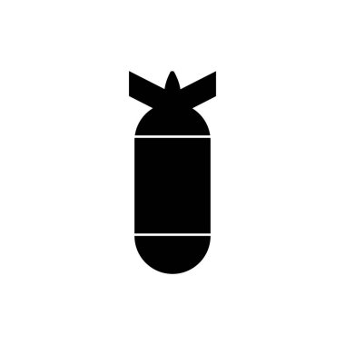 Bomba ikonu. Hava bombası, savaş sembolü, bombalama veya patlama