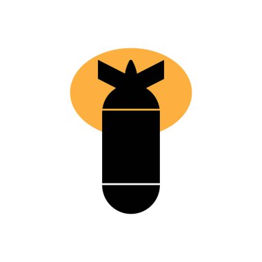 Bomba ikonu. Hava bombası, savaş sembolü, bombalama veya patlama