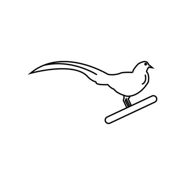 Altın Çin sülünü icom vektör illüstrasyonu basit tasarım