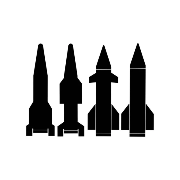 Icono Misiles Largo Alcance Vector Ilustración Diseño Simple — Archivo Imágenes Vectoriales