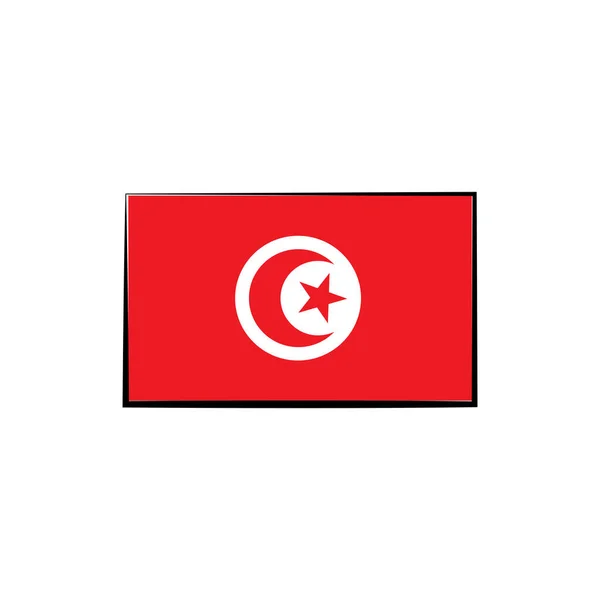 Tunisia Drapeau Icône Vectoriel Illustration Conception Simple — Image vectorielle