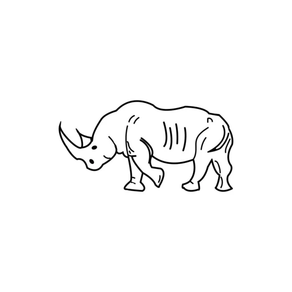 Ícone Rinoceronte Chifrudo Ilustração Vetorial Design Simples —  Vetores de Stock