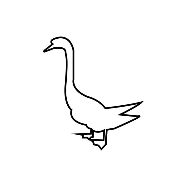 Duck Pictogram Vector Illustratie Eenvoudig Ontwerp — Stockvector
