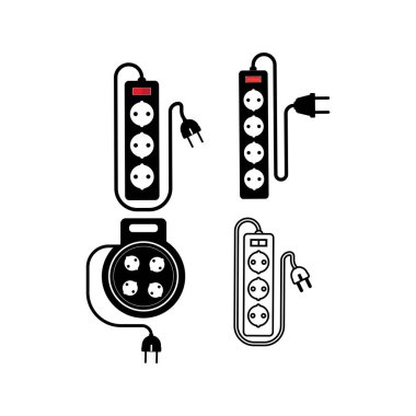 düz tasarım içinde uzatma kablosu basit vektör çizimi