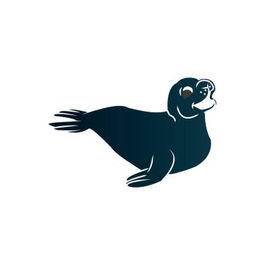 deniz aslanı simgesi vektör illüstrasyon logosu tasarımı